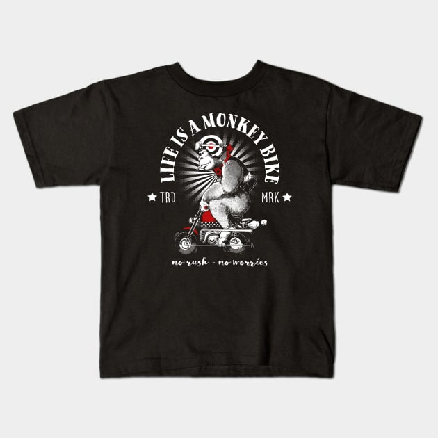 Monkey Bike Gorilla Kids T-Shirt by Black Tee Inc